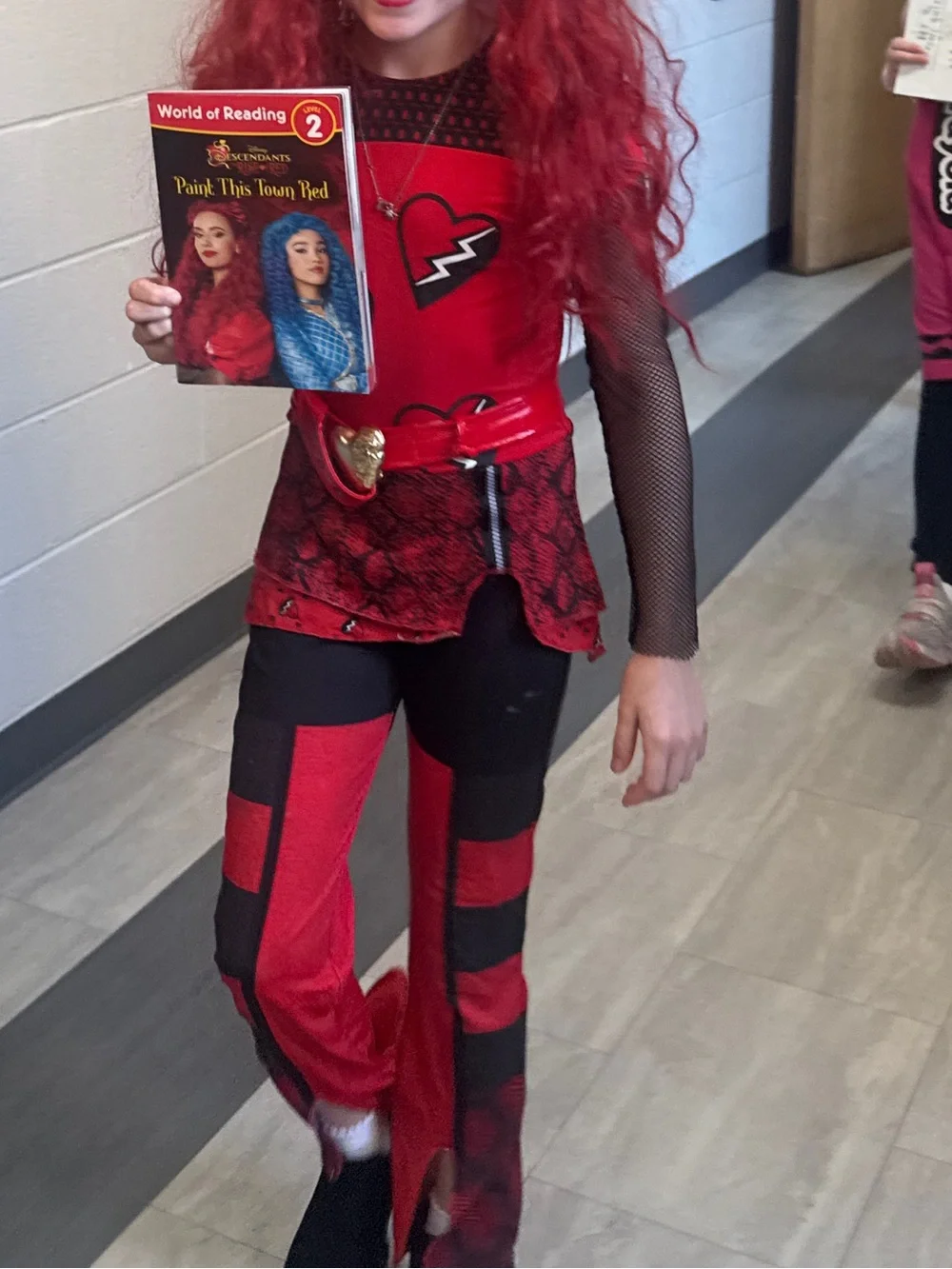 Disney Descendants: Rise of Red Jumpsuit Costume w/wig Size 8-10